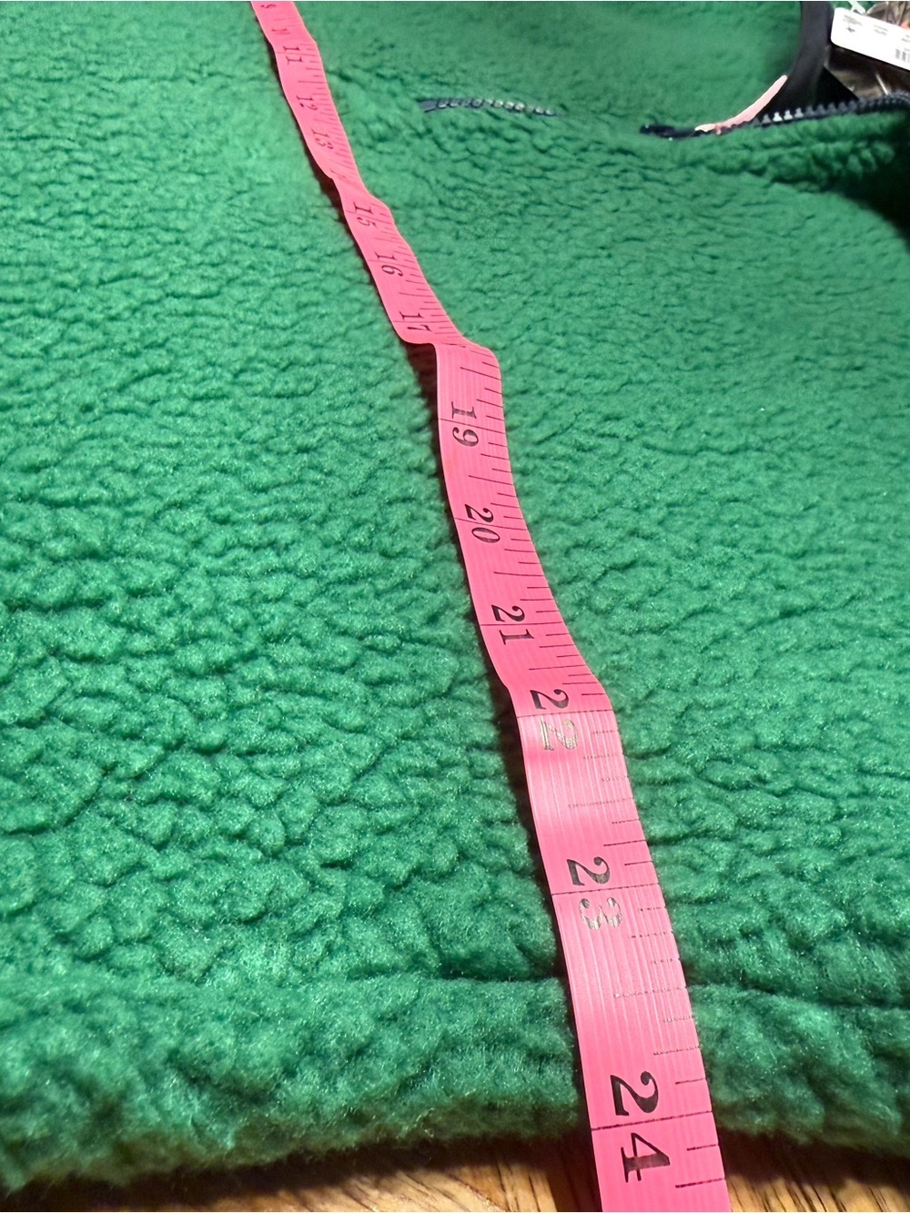 J Crew Polartec Vintage Fleece- Green Pink Accents- Half-Zip Pullover- NWT- L - Picture 6 of 12